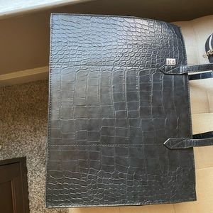 BEIS Black Croc Work Tote